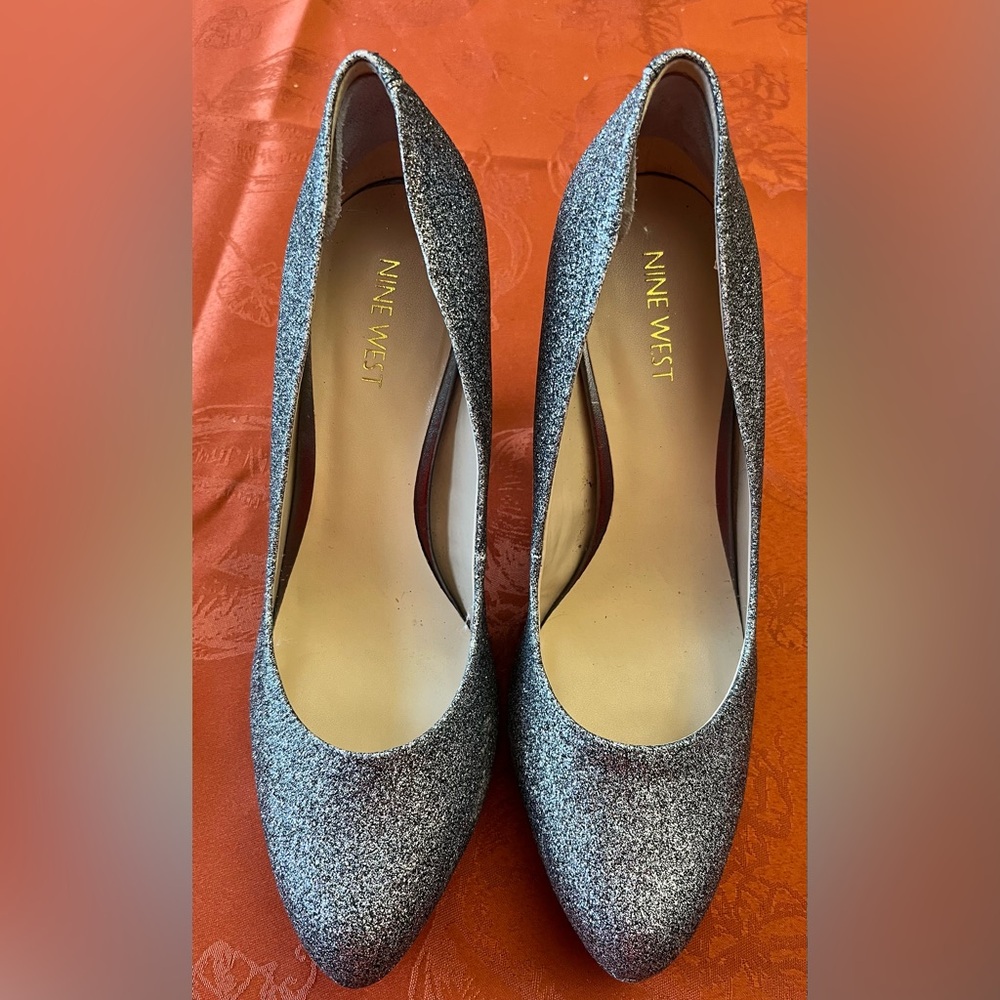 Nine West Glitter Heels in Silver
